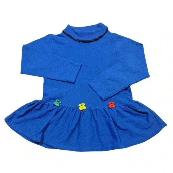 Vintage Kids Girls Buster Brown Schoolhouse Telephone Turtleneck Dress Size 5